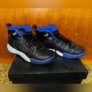 Jordan Kids Black and Blue High-Top Sneakers